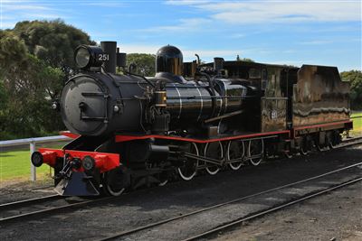 Historische Lokomotive in Queenscliff